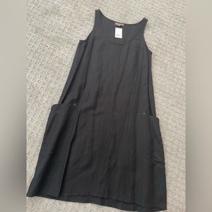Lilla P linen black tank dress NWT
